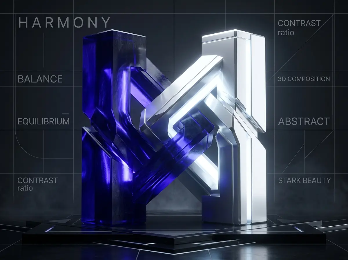 WCAG contrast harmony 3D sculpture