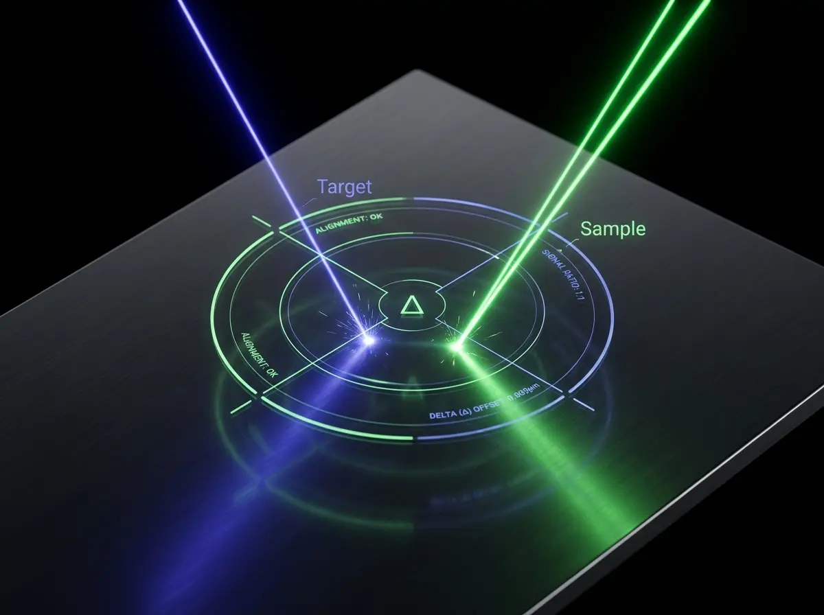 Delta E laser targeting and eyedropper extraction